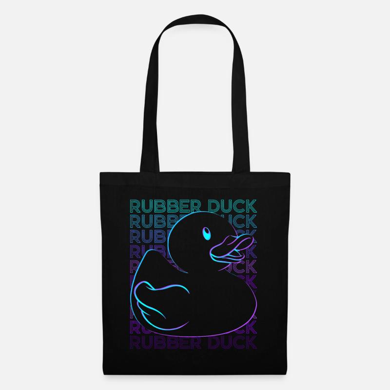Gummi-Ente Retro - Stoffbeutel - Schwarz