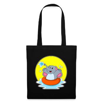 Elephant Swimming Swimming Ring Summer - Tote Bag - black - Front
