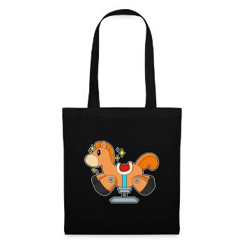 Un joli cheval à bascule - Sac en tissu - noir - Devant