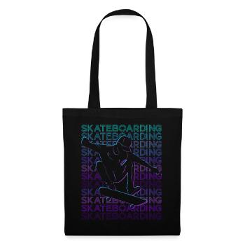 Skateboard Skateboard Skateboard Rétro - Sac en tissu - noir - Devant