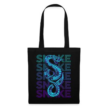 Serpent Rétro - Sac en tissu - noir - Devant
