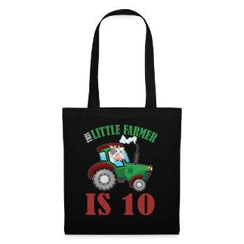 Birth Born Age 10 Years Old Farmer Cow Tractor - Tote Bag - black - Front