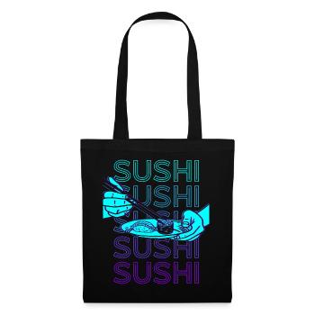 Sushi Rétro - Sac en tissu - noir - Devant