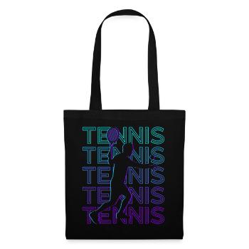 Joueur de tennis Rétro - Sac en tissu - noir - Devant
