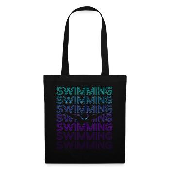 Nageurs Natation Rétro - Sac en tissu - noir - Devant