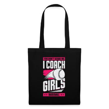 Cadeau d’entraîneur de baseball féminin - Sac en tissu - noir - Devant