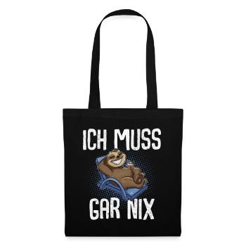 Ich Muss Gar Nix Faultier - Stoffbeutel - Schwarz - Vorne
