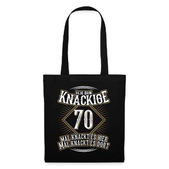 70. Geburtstag Lustig Geschenk - Stoffbeutel - Schwarz - Vorne
