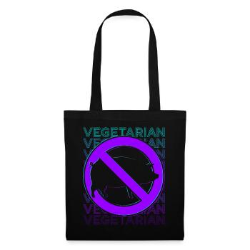 Végétarien Végétalien Veganisme Rétro - Sac en tissu - noir - Devant