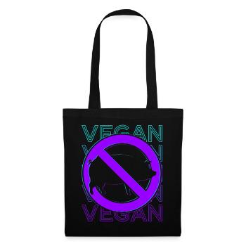 Végétalien Végétarien Veganisme Rétro - Sac en tissu - noir - Devant