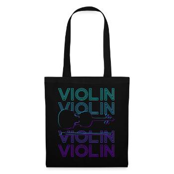 Violoniste Violoniste Rétro - Sac en tissu - noir - Devant