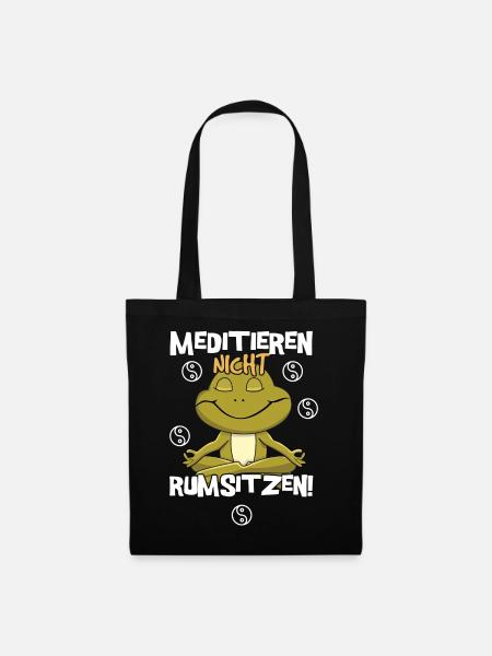 Namaste Animal Mandala Meditate Frog Zen Yoga - Stoffbeutel - Schwarz