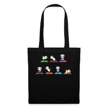 Zen Namaste Animal Meditation Kawaii Panda Yoga - Stoffbeutel - Schwarz - Vorne