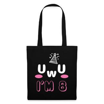 OwO UwU Face Age 8 Year Old Anime Aesthetic Otaku - Stoffbeutel - Schwarz - Vorne