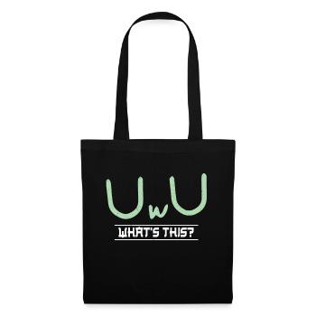 What Is UwU Face Anime Aesthetic Japanese Otaku - Stoffbeutel - Schwarz - Vorne