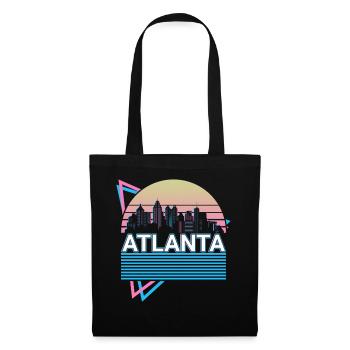 Atlanta City Skyline Cityscape Rétro - Sac en tissu - noir - Devant