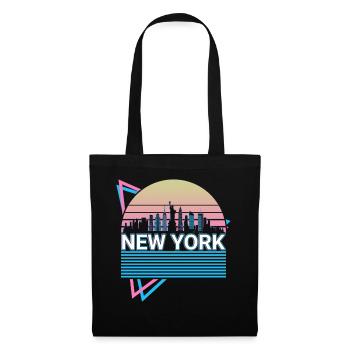 New York City Skyline Cityscape Rétro - Sac en tissu - noir - Devant
