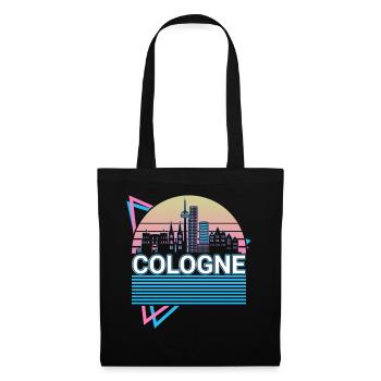 Cologne City Skyline Cityscape Rétro - Sac en tissu - noir - Devant