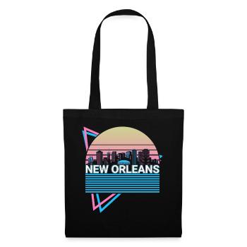 New Orleans City Skyline Cityscape Rétro - Sac en tissu - noir - Devant