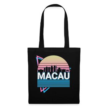 Macao City Skyline Cityscape Rétro - Sac en tissu - noir - Devant