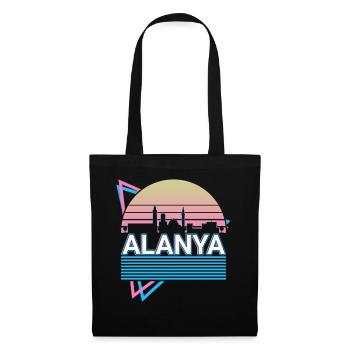 Alanya City Skyline Cityscape Rétro - Sac en tissu - noir - Devant