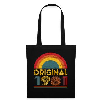 Vintage Original 1981 Cadeau 41ème Anniversaire - Sac en tissu - noir - Devant