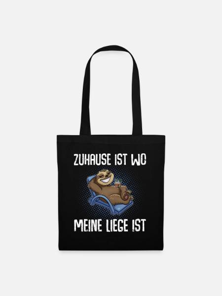 Zuhause Ist Wo Meine Liege Ist Urlaub Urlauber - Stoffbeutel - Schwarz