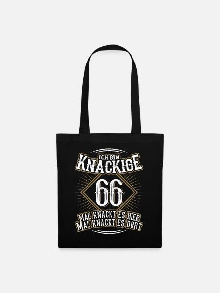 66. Geburtstag Lustig Geschenk - Stoffbeutel - Schwarz