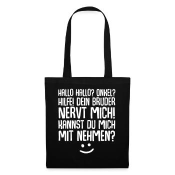 Onkel Nichte Neffe - Stoffbeutel - Schwarz - Vorne