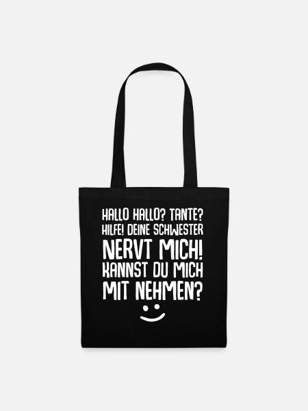 Tante Nichte Neffe - Stoffbeutel - Schwarz