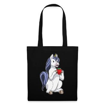 Licorne Fraise - Sac en tissu - noir - Devant