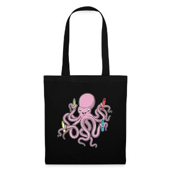 Octopus Student Crayons School - Tote Bag - black - Front