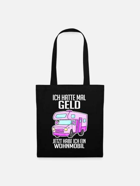 Wohnmobil Wohnwagen Campen Camping - Stoffbeutel - Schwarz