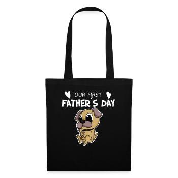 Father's Day Gift - Our First Father's Day - Tote Bag - black - Front