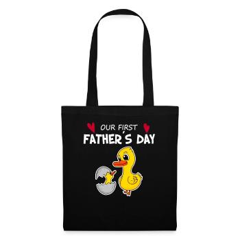 Father's Day Gift - Our First Father's Day - Tote Bag - black - Front
