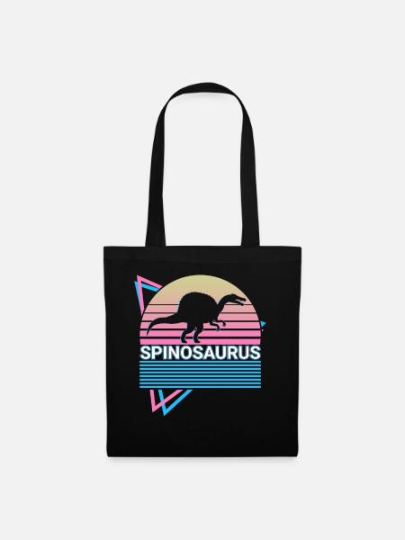 Spinosaurus Dinosaurier Retro - Stoffbeutel - Schwarz