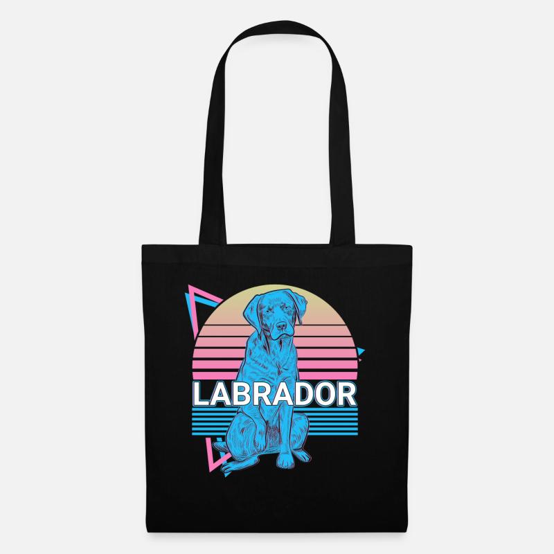 Labrador Retro - Stoffbeutel - Schwarz