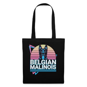 Belgischer Malinois Retro - Stoffbeutel - Schwarz - Vorne