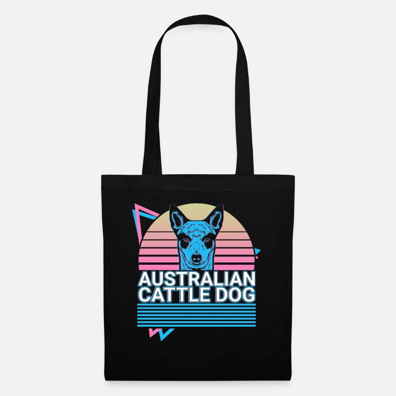 Australian Cattle Dog Retro - Stoffbeutel - Schwarz