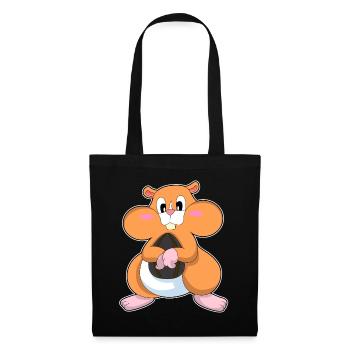 Hamster with walnut - Tote Bag - black - Front