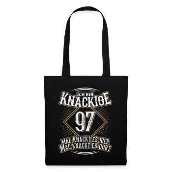 97. Geburtstag Lustig Geschenk - Stoffbeutel - Schwarz - Vorne