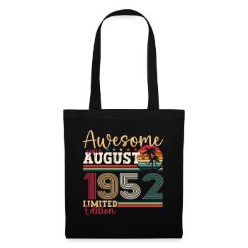 Awesome since August 1952 70th Birthday Gift - Tote Bag - black - Front
