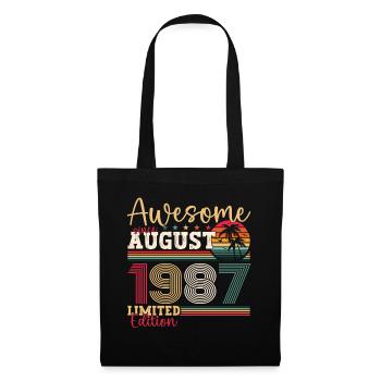 Awesome since August 1987 35th Birthday Gift - Tote Bag - black - Front