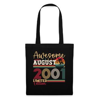 Awesome since August 2001 21st Birthday Gift - Tote Bag - black - Front