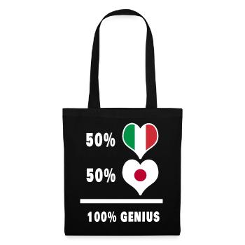 Italien und Japan genial / Geschenk - Stoffbeutel - Schwarz - Vorne