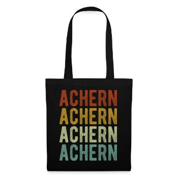 Achern Stadt Retro Vintage - Stoffbeutel - Schwarz - Vorne