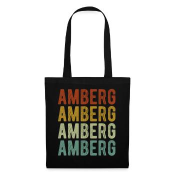 Amberg Stadt Retro Vintage - Stoffbeutel - Schwarz - Vorne