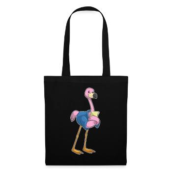 Flamingo Sekretärin Büro - Stoffbeutel - Schwarz - Vorne