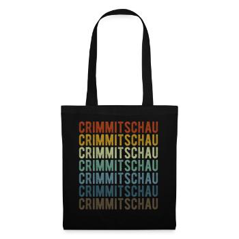 Crimmitschau Stadt Retro Vintage - Stoffbeutel - Schwarz - Vorne