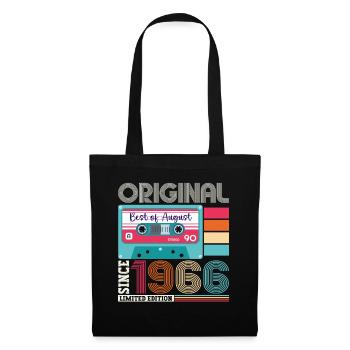 Original August 1966 56. Geburtstag Geschenk Retro - Stoffbeutel - Schwarz - Vorne